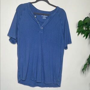 American Eagle Outfitters Men's Casual Blue Button Down Shirt